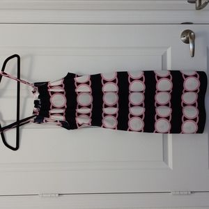 crown & ivy petite small Black with Pink & White Dress